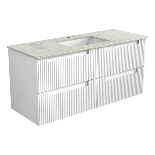 Neva Finger Pull Cabinet 1200x460x540mm with Pure Stone Top with Undermount Basin [301147]