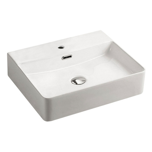 Petra Above Counter Basin 500mm x 420mm x 120mm White 3 Tap Holes [158220]