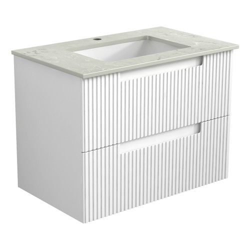Neva Finger Pull Cabinet 750 x 460 x 540mm with Snow Stone Top with Undermount Basin [301262]
