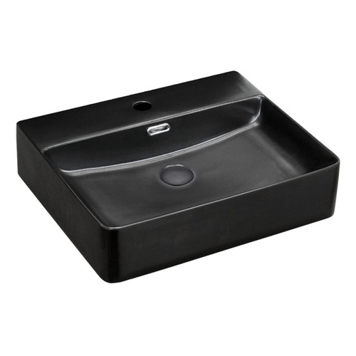 Petra Above Counter Basin 500mm x 420mm x 120mm Matte Black 1 Tap Hole [158221]