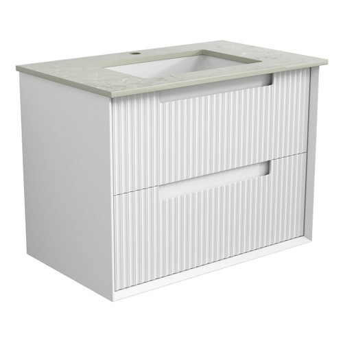 Flauto Finger Pull Cabinet 750x460x560mm with Snow Stone Top with Undermount Basin [301123]