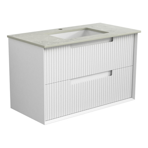 Flauto Finger Pull Cabinet 900x460x560mm with Snow Stone Top with Undermount Basin [301109]
