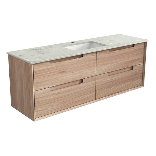Ainsley Finger Pull Cabinet 1500x460x560mm Single with Pure Stone Top with Undermount Basin [301462]
