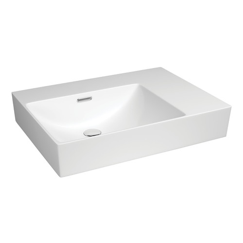 Tono 600 Wall-Hung Basin Left Hand Bowl Ceramic 1 Tap Hole 600 x 440 x 110mm [301802]
