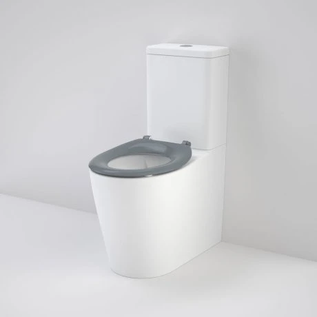 Care 660 Ambulant Cleanflush Wall Faced Close Coupled Easy Height Back Entry Suite with Single Flap Seat Anthracite Grey NTH 4Star [165970]