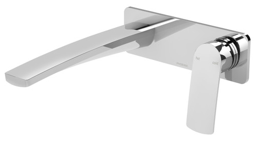 Mekko SwitchMix Wall Bath or Basin Mixer Set (200mm Spout) Fit-Off Kit 5Star Chrome [288975]