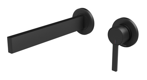 Lexi MKII SwitchMix Wall Basin Mixer Set (200mm Spout) Fit-Off Kit Matte Black [288983]