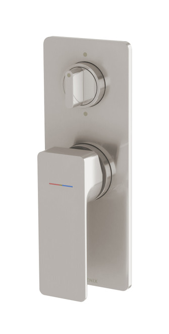 Gloss MKII SwitchMix Shower / Bath Diverter Mixer Fit-Off Kit Brushed Nickel [296130]