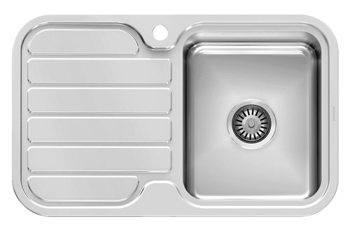 1000 Series Single RH Bowl Sink with Drainer with Hole Polished Stainless Steel [303151]