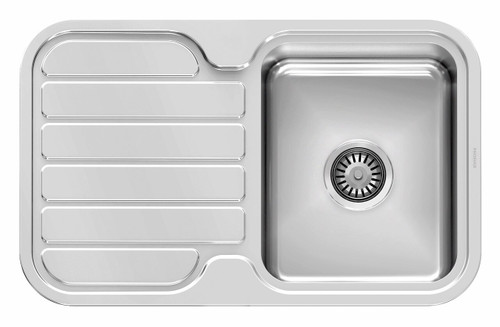 1000 Series Single Bowl Sink with Drainer No Hole Polished Stainless Steel [303184]