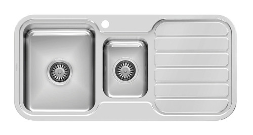 1000 Series 1 and 1/3 LH Bowl Sink with Drainer with Hole Polished Stainless Steel [303197]