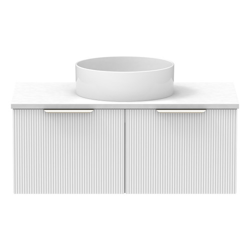 Mosman Vanity with Basin 900mm 2 Drawer, Ultra White Matte & Alabaster [304007]