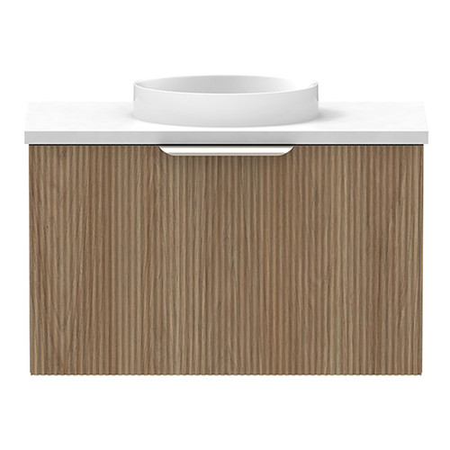 Mosman Mini Vanity with Basin 600mm 1 Door, Prime Oak & Alabaster [304058]