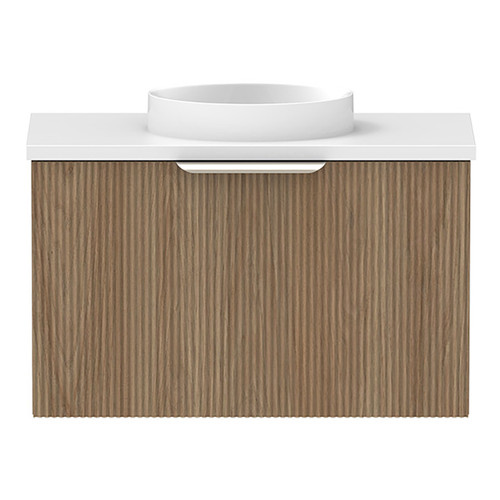 Mosman Mini Vanity with Basin 600mm 1 Door, Prime Oak & Bright White [304063]