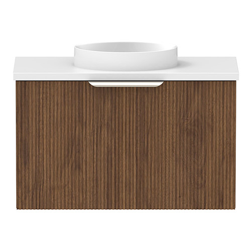 Mosman Mini Vanity with Basin 600mm 1 Door, Florentine Walnut & Bright White [304019]