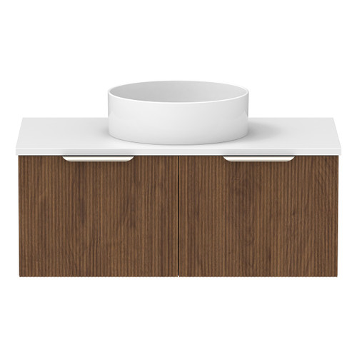 Mosman Vanity with Basin 900mm 2 Drawer, Florentine Walnut & Bright White [304050]