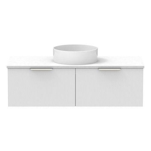 Mosman Vanity with Centre Basin 1200mm 2 Drawer, Ultra White Matte & Alabaster [304053]