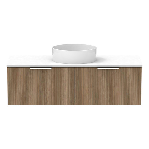 Mosman Vanity with Centre Basin 1200mm 2 Drawer, Prime Oak & Alabaster [304043]