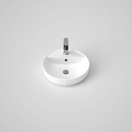 Tribute Inset Basin Round 430mm with Overflow White 1 Tap Hole [166485]