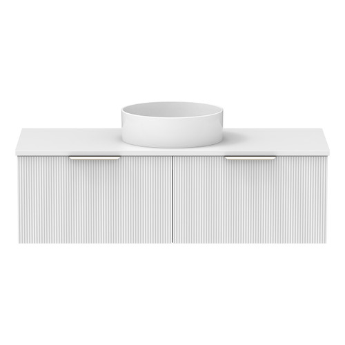 Mosman Vanity with Centre Basin 1200mm 2 Drawer, Ultra White Matte & Bright White [304072]