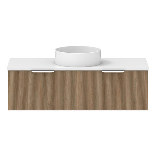 Mosman Vanity with Centre Basin 1200mm 2 Drawer, Prime Oak & Bright White [304073]