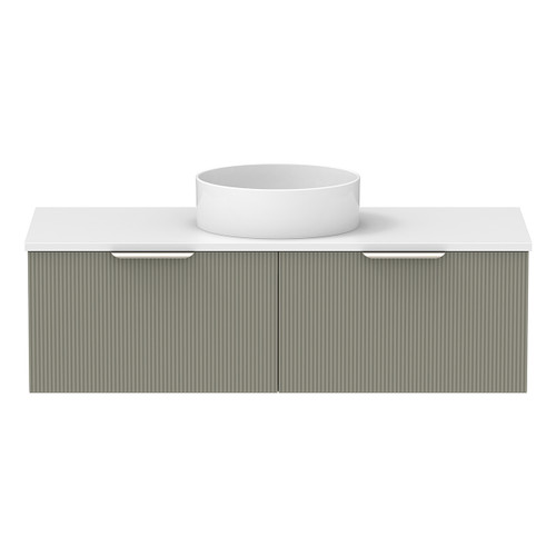 Mosman Vanity with Centre Basin 1200mm 2 Drawer, Topiary & Bright White [304071]