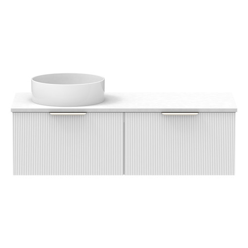 Mosman Vanity with Left Hand Basin 1200mm 2 Drawer, Ultra White Matte & Alabaster [304067]