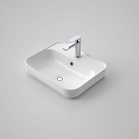 Tribute Rectangle 500mm Inset Basin 500mm with Overflow White 1 Tap Hole [166486]