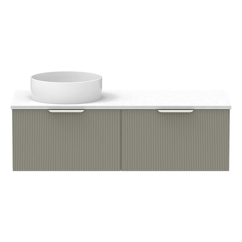 Mosman Vanity with Left Hand Basin 1200mm 2 Drawer, Topiary & Alabaster [304022]