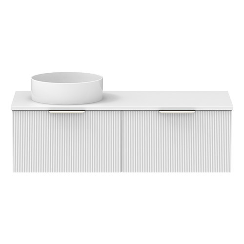 Mosman Vanity with Left Hand Basin 1200mm 2 Drawer, Ultra White Matte & Bright White [304023]