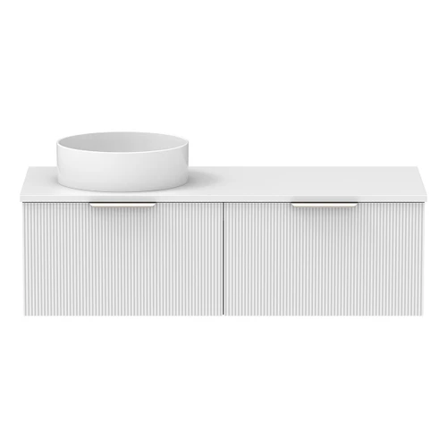 Mosman Vanity with Left Hand Basin 1200mm 2 Drawer, Ultra White Matte & Bright White [304023]