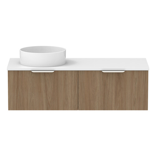 Mosman Vanity with Left Hand Basin 1200mm 2 Drawer, Prime Oak & Bright White [304020]