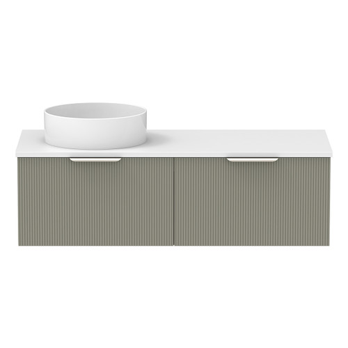 Mosman Vanity with Left Hand Basin 1200mm 2 Drawer, Topiary & Bright White [304025]