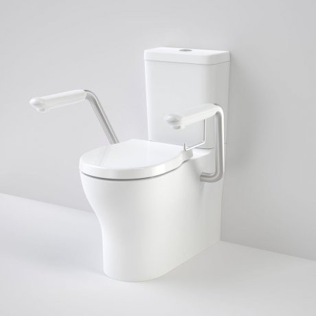 Opal Cleanflush Easy Height Wall Faced Close Coupled Suite with Double Flap Seat and Armrest White [166491]