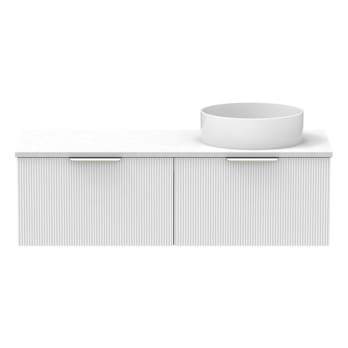 Mosman Vanity with Right Hand Basin 1200mm 2 Drawer, Ultra White Matte & Alabaster [304011]
