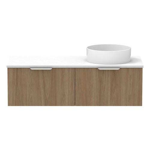 Mosman Vanity with Right Hand Basin 1200mm 2 Drawer, Prime Oak & Alabaster [304012]