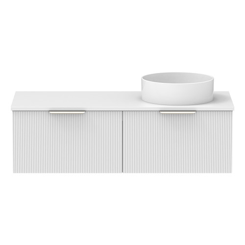 Mosman Vanity with Right Hand Basin 1200mm 2 Drawer, Ultra White Matte & Bright White [304033]