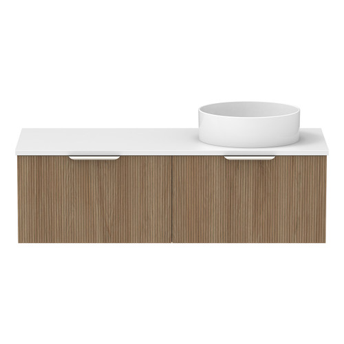 Mosman Vanity with Right Hand Basin 1200mm 2 Drawer, Prime Oak & Bright White [304034]