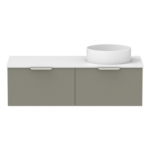 Mosman Vanity with Right Hand Basin 1200mm 2 Drawer, Topiary & Bright White [304038]