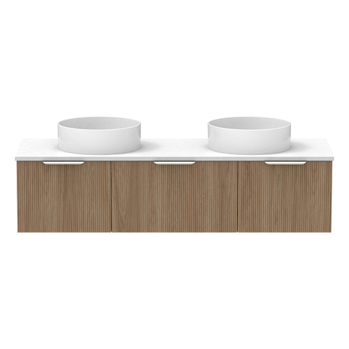 Mosman Vanity with Double Basin 1500mm 3 Drawer, Prime Oak & Alabaster [304049]