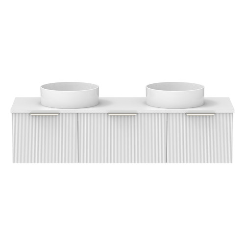 Mosman Vanity with Double Basin 1500mm 3 Drawer, Ultra White Matte & Bright White [304047]