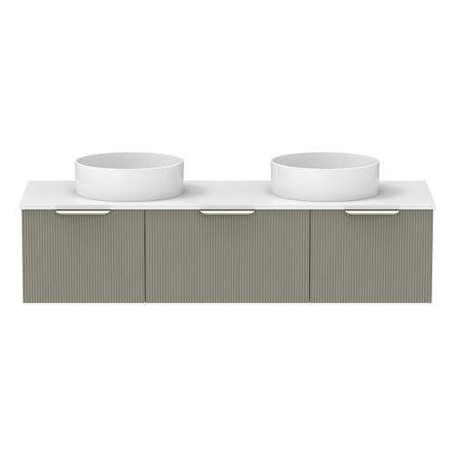 Mosman Vanity with Double Basin 1500mm 3 Drawer, Topiary & Bright White [304040]