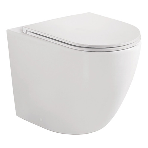 Koko Tornado Flush Wall-Faced Toilet Suite Pan + Slim Seat + R&T In-Wall Cistern P-Trap Gloss White [304322]