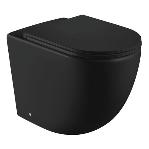 Koko Wall-Faced Toilet Suite Pan + Seat + R&T In-Wall Cistern P-Trap Matte Black [304226]