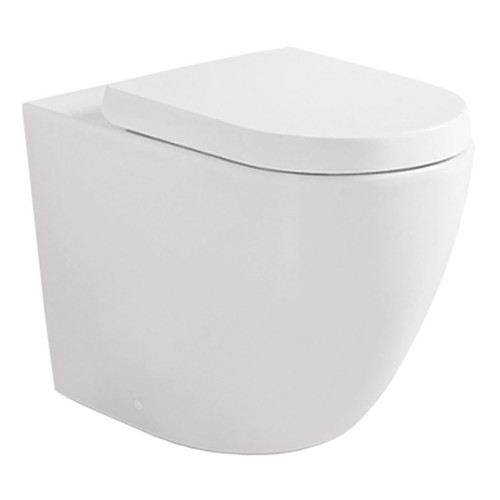 Koko Tornado Flush Wall-Faced Toilet Suite Pan + Seat + Geberit Sigma In-Wall Cistern P-Trap Matte White [304275]