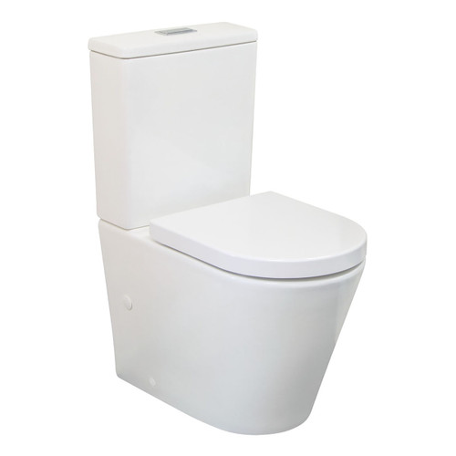 Isabella Back-to-Wall Toilet Suite Pan + Seat + Geberit Cistern P-Trap Gloss White [304186]