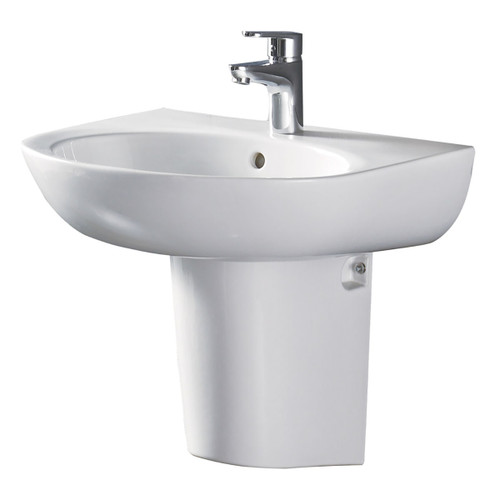 Stella Care Wall-Hung Basin with Integral Shroud 560mm White 1 Tap Hole [166674]