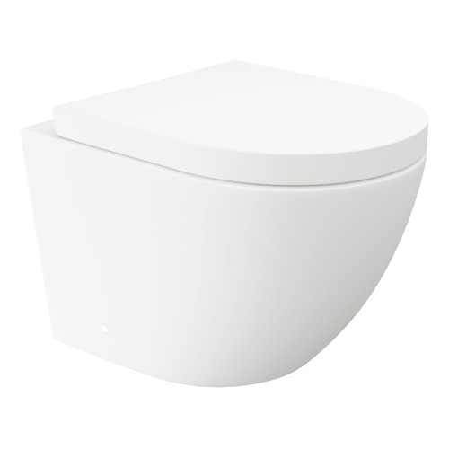Koko Tornado Flush Wall Hung Toilet Suite Pan + Seat + Viega V-04 In-Wall Cistern Matte White [304178]