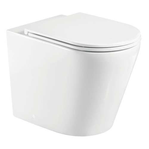 Aluca Tornado Flush Wall-Faced Toilet Suite Pan + Slim Seat + Viega V-03 In-Wall Cistern P-Trap Gloss White [304305]