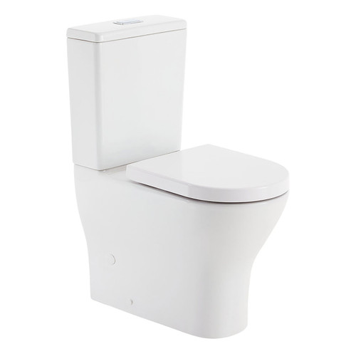 Tono Tornado Flush Back-to-Wall Toilet Suite Pan + Seat + Geberit Cistern S-Trap 160-230 Gloss White [304147]